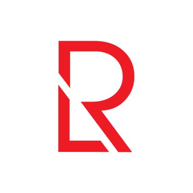 harf lr basit geometrik dilim logo vektör