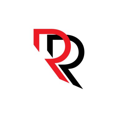 mektup rr basit geometrik logo vektör