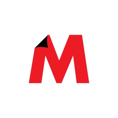 mektup m basit kağıt tasarım logo vektör