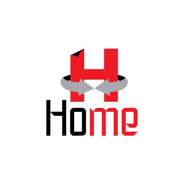 mektup h ev daire oklar 3d logo