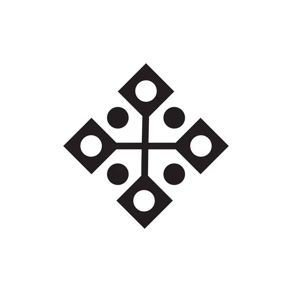 Quadratische Punkte geometrisches Logo Vektor — Stockvektor