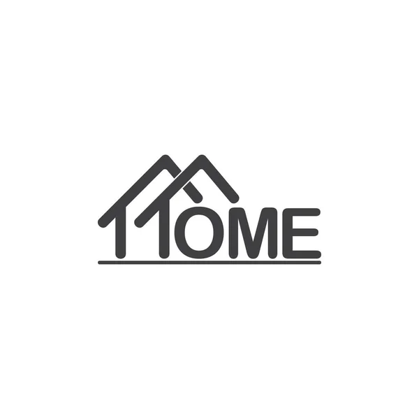 Text Home Symbol Logo Vektor — Stockvektor