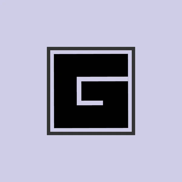 Harf g kare geometrik logo vektör — Stok Vektör