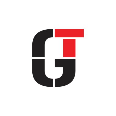 harfler gt daire geometrik logo vektör