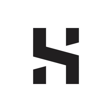 harfler sh soyut geometrik logo vektör