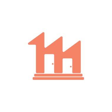 harf m merdiven ve kapı tasarımı logo vektör