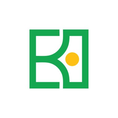 harf k kare güneş doğal logo vektör