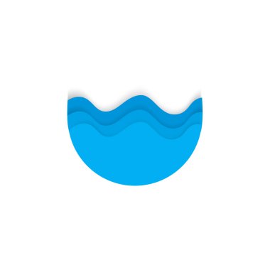 3d dalgalı kağıt kesme şekli dekorasyon vektör