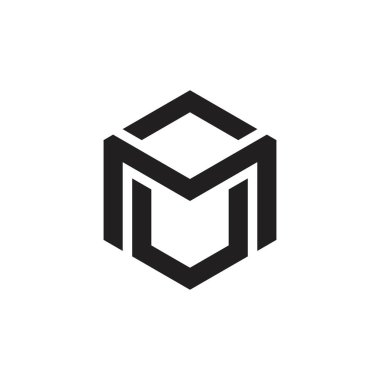 basit geometrik tasarım kavramı net logo simgesi vektör