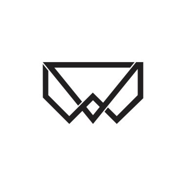 soyut harf vw örtüşen çizgi logo vektörü