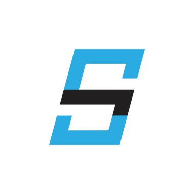 soyut harf sc basit geometrik çizgi logo vektör