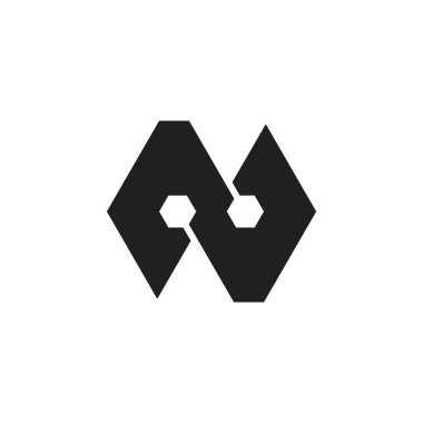 harf n net geometrik çizgi logo vektörü