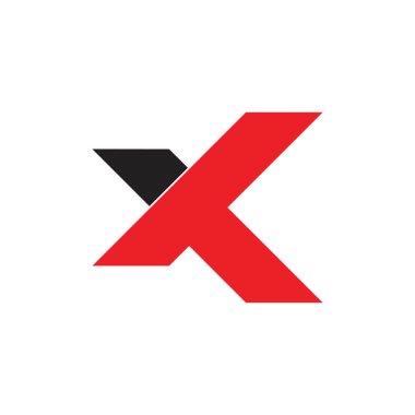 x k basit geometrik logo vektörü