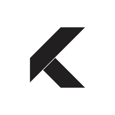 harf k basit satır logo vektörü