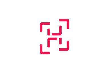 soyut geometrik çizgi harf h kare logo vektör