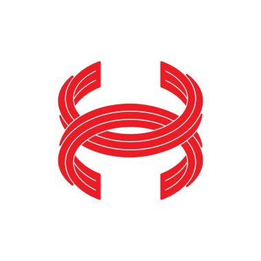 bağlantılı şeritler halka 3d logo vektör