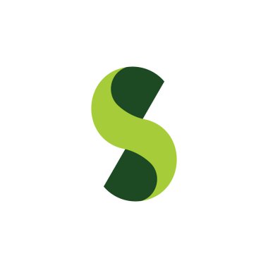 mektup s büküm 3d logo vektör
