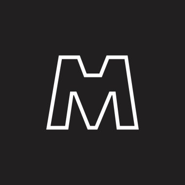 mektup m ince çizgiler sanat modern tasarım logo vektör
