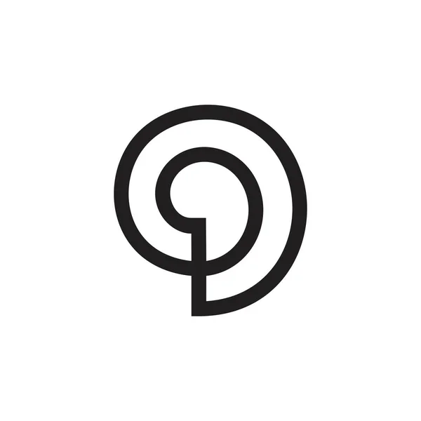 Abstracte letter PD cirkel lineaire logo vector — Stockvector