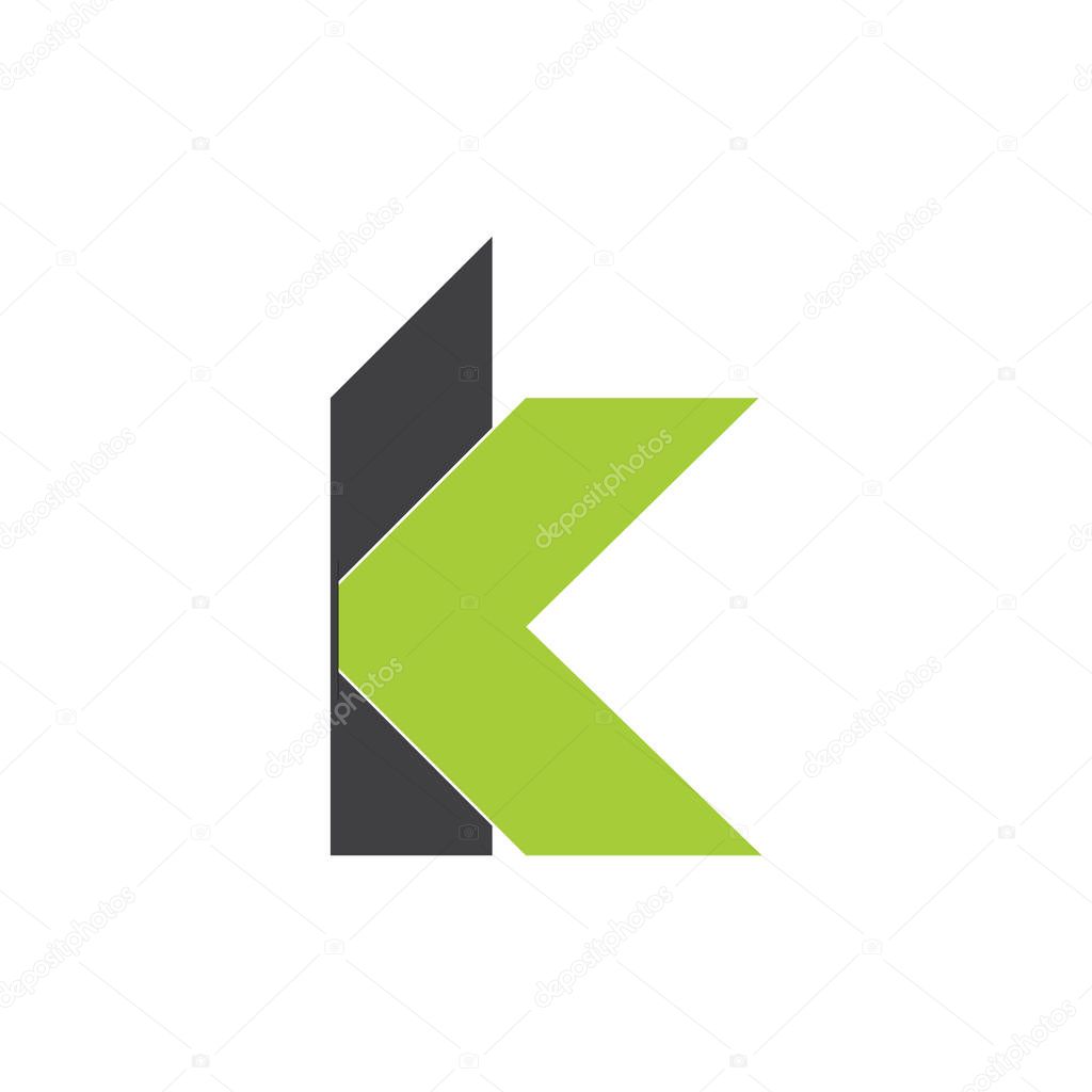 Letter k arrow geometric logo