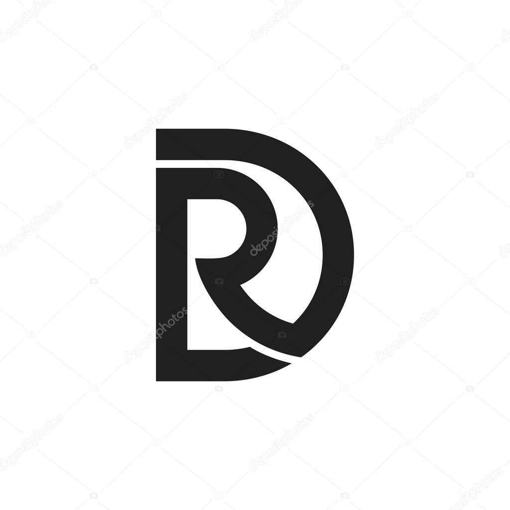 Letter rd simple geometric line logo vector