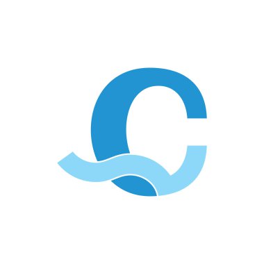 harf c şerit şekli logo vektörü