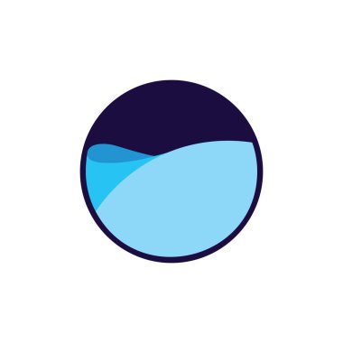 Kase sembol logo vektör3d su hareketi