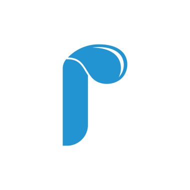 mektup r damla su sembolü logo vektör