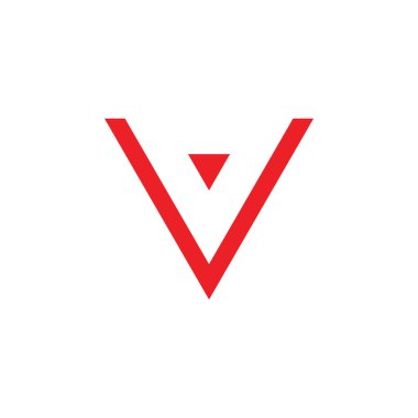 harf v üçgen ok geometrik logo vektör