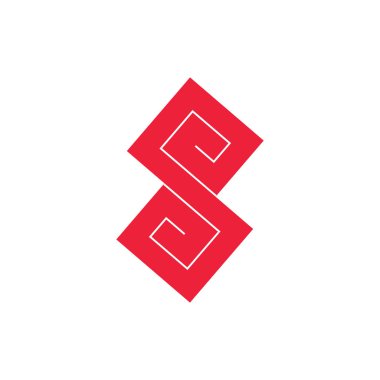 harfin basit sarmal geometrik kıvrım logo vektörü