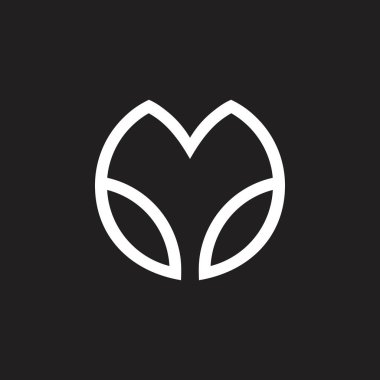 harf m çizgileri yaprak logo vektör