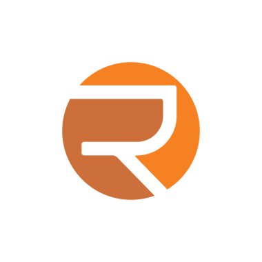 harf r negatif uzay logosu vektör