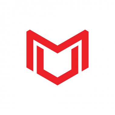 mektup mu basit geometrik çizgi logo vektör