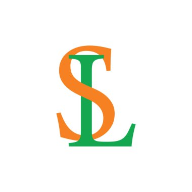 mektup sl bağlantılı örtüşen logo vektörü