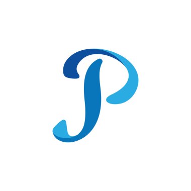 harf p basit degrade 3d logo vektörü