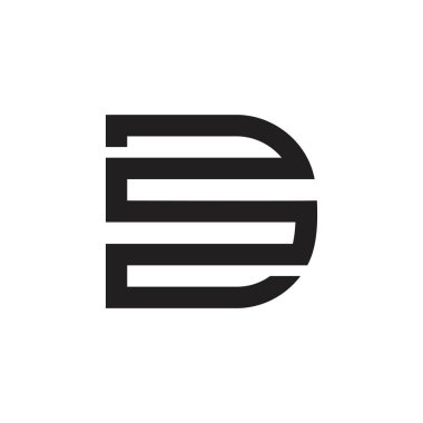 mektup sd basit geometrik linesymbol logo vektör