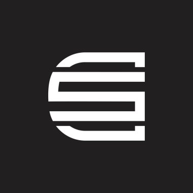 harf cs basit geometrik çizgi logo vektör