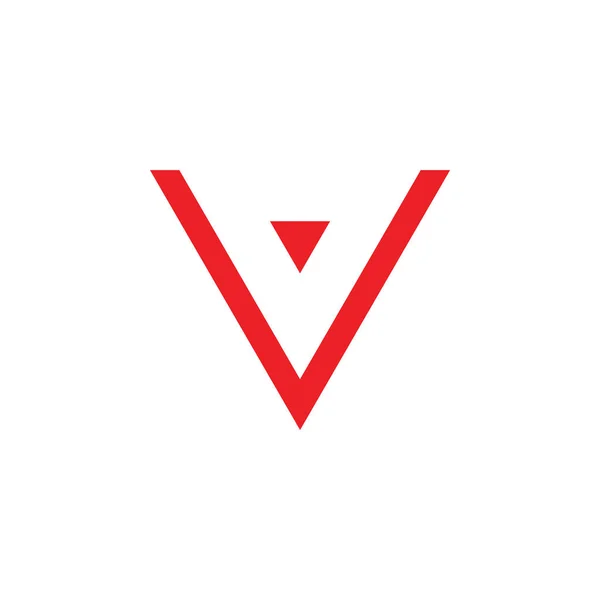 Buchstabe v Dreieck Pfeil geometrisches Logo Vektor — Stockvektor