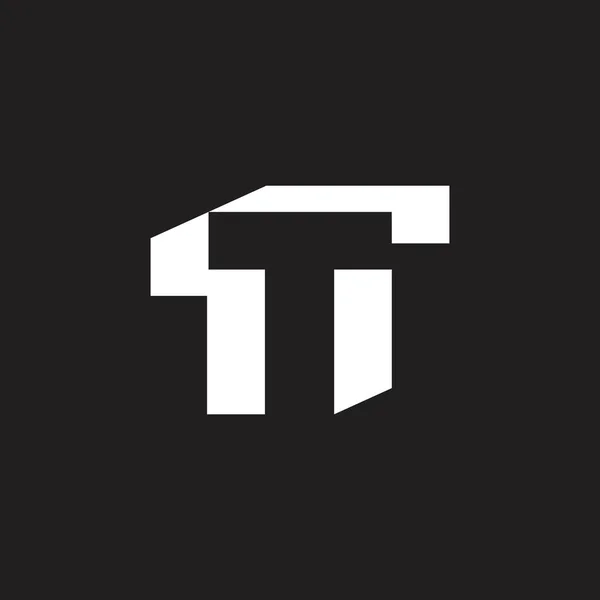 Letter t abstracte eenvoudige geometrische logo vector — Stockvector