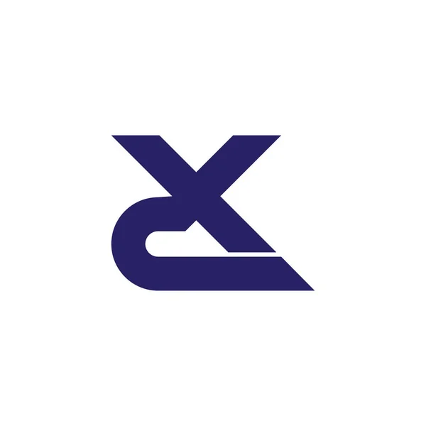 Letter xD eenvoudige geometrische lijn logo vector — Stockvector