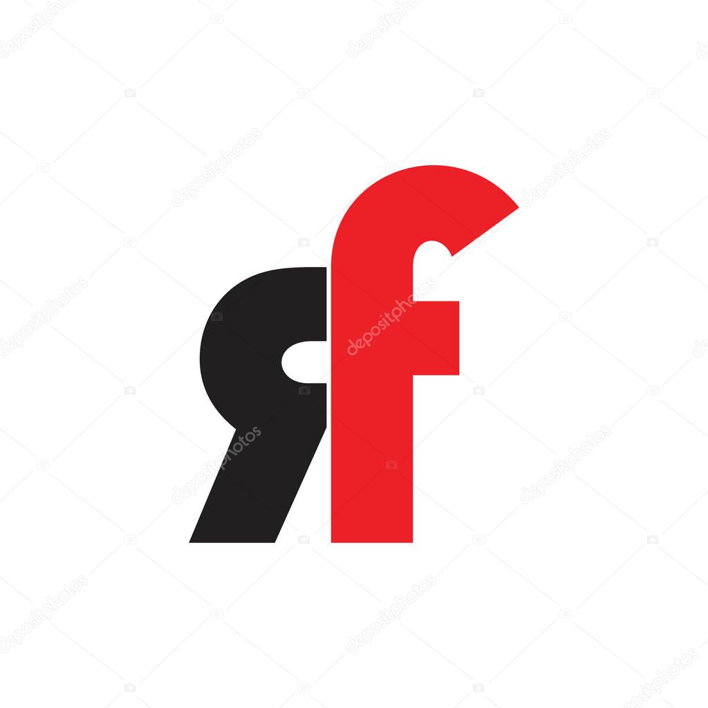 Letters rf simple logo vector