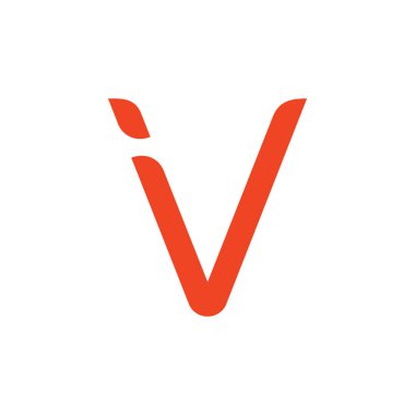 IV harfi basit eğri logo vektörü