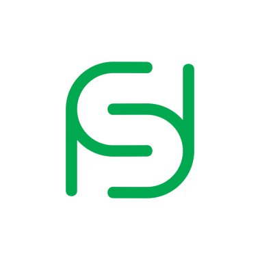 harf c bağlı geometrik çizgi kare logo vektörü