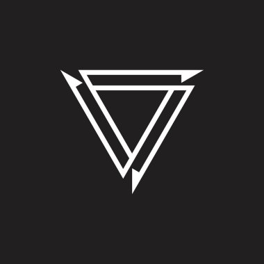 Üçgen ok çember çizgileri sanat geometrik logo vektörü