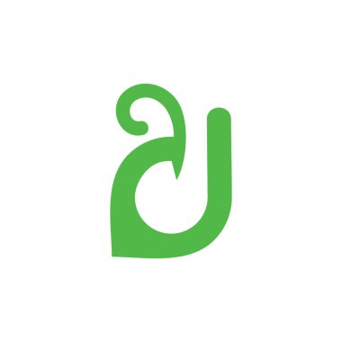 d harfi d kıvrım yaprağı logo vektörü