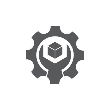 COG makine ayarlanabilir anahtarı ile kutu logo vektör