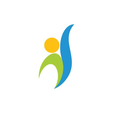soyut sağlıklı insanlar eğrileri basit logo vektör