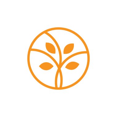 çember geometrik yaprak logo vektörü