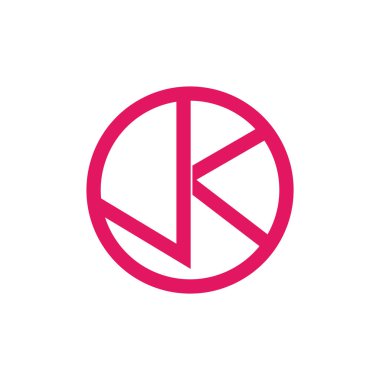 jk harfi basit geometrik çizgi logo vektörü