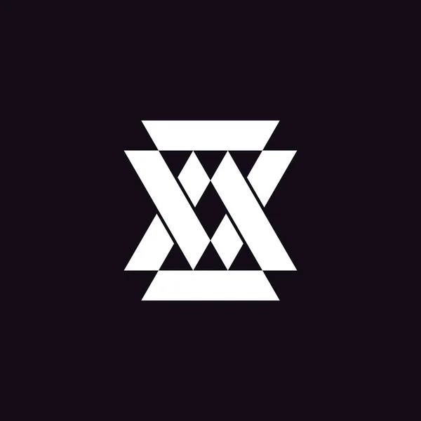 Písmeno x propojený vektor geometrického loga trojúhelníku — Stockový vektor